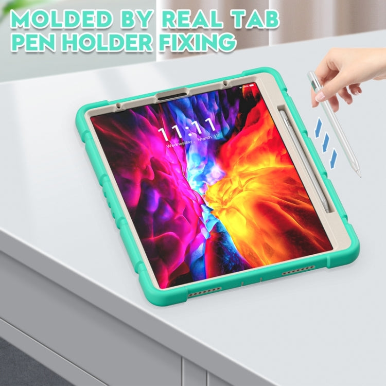 For iPad Pro 12.9 2020 3-Layer Protection  Screen Frame + PC + Silicone Shockproof Combination Tablet Case with Holder(Mint Green) - iPad Pro 12.9 (2020) Cases by buy2fix | Online Shopping UK | buy2fix