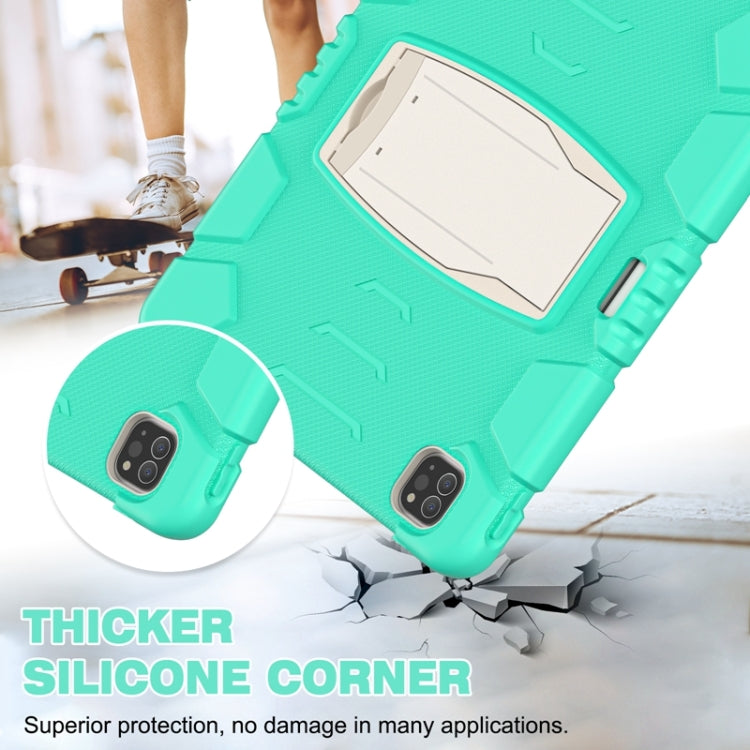 For iPad Pro 12.9 2020 3-Layer Protection  Screen Frame + PC + Silicone Shockproof Combination Tablet Case with Holder(Mint Green) - iPad Pro 12.9 (2020) Cases by buy2fix | Online Shopping UK | buy2fix