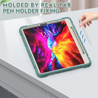 For iPad Pro 12.9 2020 3-Layer Protection  Screen Frame + PC + Silicone Shockproof Combination Tablet Case with Holder(Emerald Green) - iPad Pro 12.9 (2020) Cases by buy2fix | Online Shopping UK | buy2fix