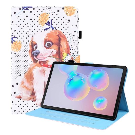 For Samsung Galaxy Tab S8 / Galaxy Tab S7 2020 SM-T870 / SM-T875 Animal Pattern Horizontal Flip Leather Case with Holder & Card Slots & Photo Frame(Little Flower Dog) by buy2fix