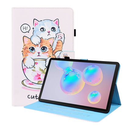 For Samsung Galaxy Tab S8 / Galaxy Tab S7 2020 SM-T870 / SM-T875 Animal Pattern Horizontal Flip Leather Case with Holder & Card Slots & Photo Frame(Cat Brothers) by buy2fix