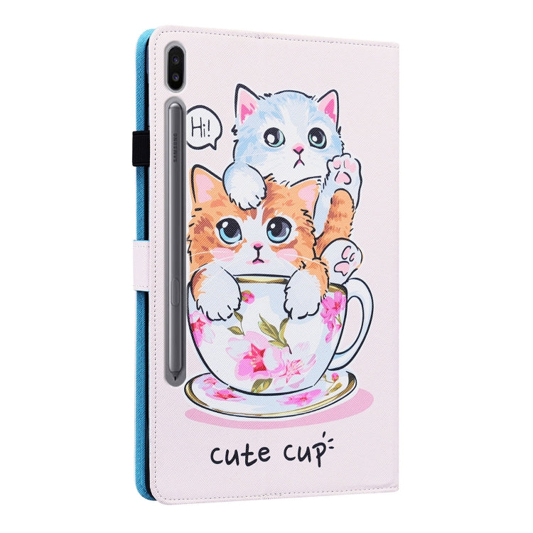 For Samsung Galaxy Tab S8 / Galaxy Tab S7 2020 SM-T870 / SM-T875 Animal Pattern Horizontal Flip Leather Case with Holder & Card Slots & Photo Frame(Cat Brothers) by buy2fix