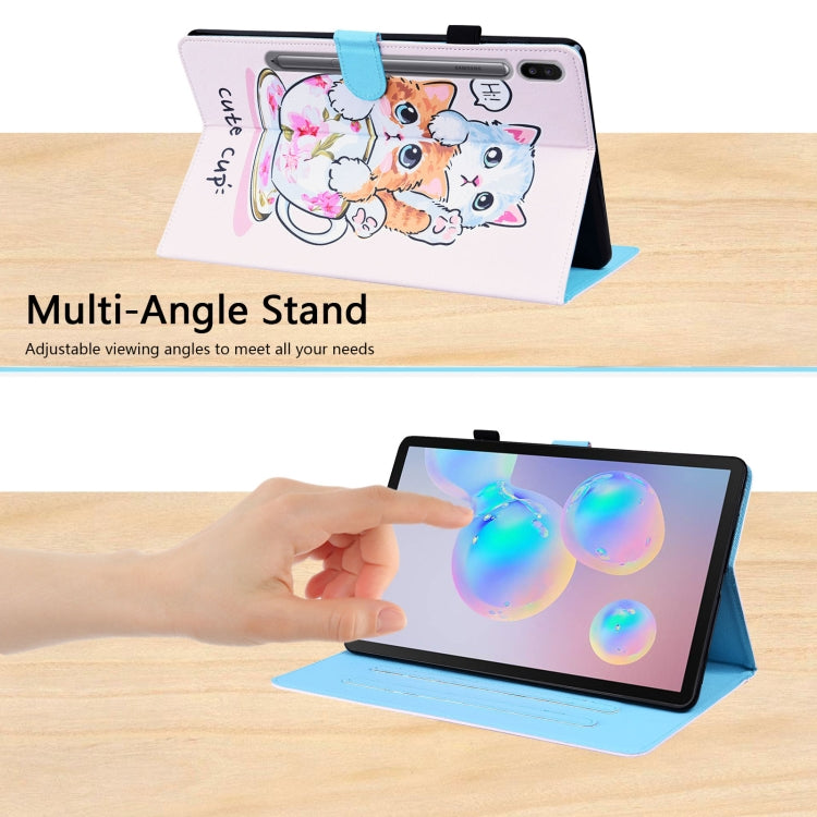 For Samsung Galaxy Tab S8 / Galaxy Tab S7 2020 SM-T870 / SM-T875 Animal Pattern Horizontal Flip Leather Case with Holder & Card Slots & Photo Frame(Cat Brothers) by buy2fix