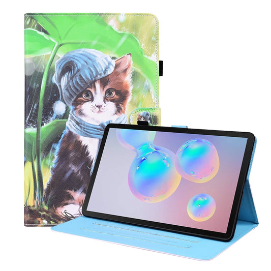 For Samsung Galaxy Tab S8 / Galaxy Tab S7 2020 SM-T870 / SM-T875 Animal Pattern Horizontal Flip Leather Case with Holder & Card Slots & Photo Frame(Bib Kitten) by buy2fix
