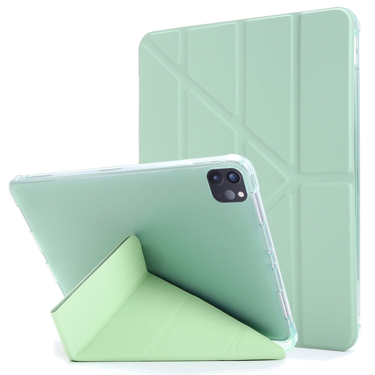 For iPad Pro 11 2022 / 2021 Multi-folding Horizontal Flip PU Leather + Shockproof TPU Tablet Case with Holder & Pen Slot(Green) - iPad Pro 11 (2022/2021) Cases by buy2fix | Online Shopping UK | buy2fix
