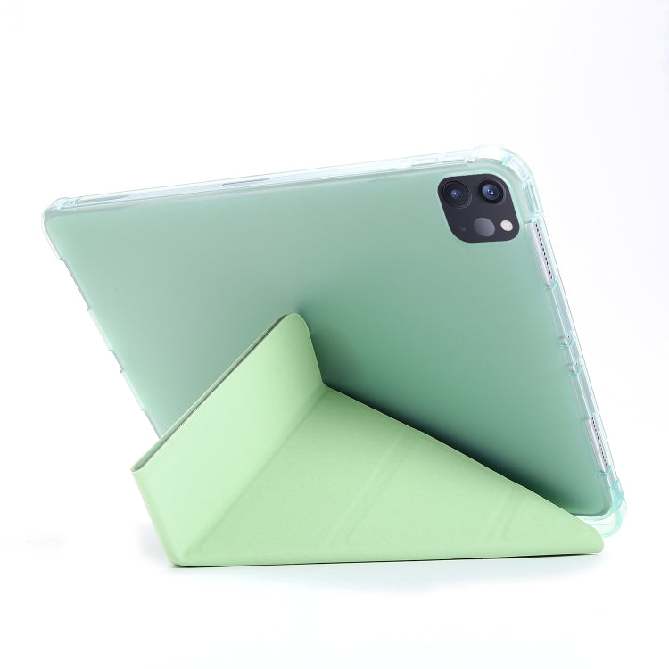 For iPad Pro 11 2022 / 2021 Multi-folding Horizontal Flip PU Leather + Shockproof TPU Tablet Case with Holder & Pen Slot(Green) - iPad Pro 11 (2022/2021) Cases by buy2fix | Online Shopping UK | buy2fix