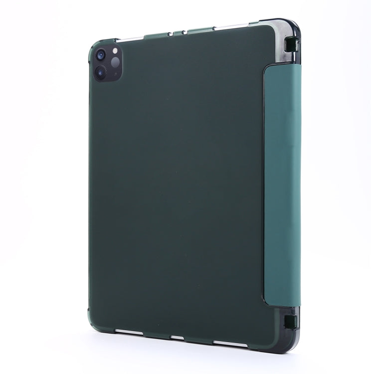 For iPad Pro 11 2022 / 2021 Multi-folding Horizontal Flip PU Leather + Shockproof Airbag TPU Tablet Case with Holder & Pen Slot & Wake-up / Sleep Function(Deep Green) - iPad Pro 11 (2022/2021) Cases by buy2fix | Online Shopping UK | buy2fix