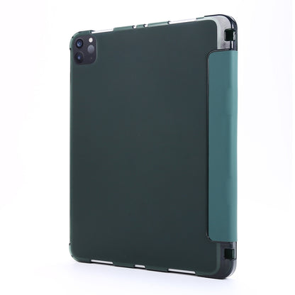 For iPad Pro 11 2022 / 2021 Multi-folding Horizontal Flip PU Leather + Shockproof Airbag TPU Tablet Case with Holder & Pen Slot & Wake-up / Sleep Function(Deep Green) - iPad Pro 11 (2022/2021) Cases by buy2fix | Online Shopping UK | buy2fix