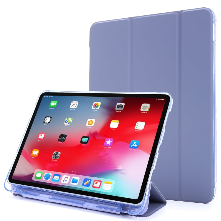 For iPad Pro 11 2022 / 2021 Multi-folding Horizontal Flip PU Leather + Shockproof Airbag TPU Tablet Case with Holder & Pen Slot & Wake-up / Sleep Function(Purple) - iPad Pro 11 (2022/2021) Cases by buy2fix | Online Shopping UK | buy2fix