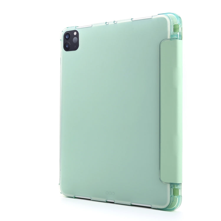 For iPad Pro 11 2022 / 2021 Multi-folding Horizontal Flip PU Leather + Shockproof Airbag TPU Tablet Case with Holder & Pen Slot & Wake-up / Sleep Function(Green) - iPad Pro 11 (2022/2021) Cases by buy2fix | Online Shopping UK | buy2fix