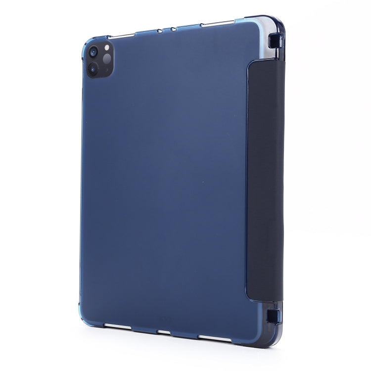 For iPad Pro 11 2022 / 2021 Multi-folding Horizontal Flip PU Leather + Shockproof Airbag TPU Tablet Case with Holder & Pen Slot & Wake-up / Sleep Function(Dark Blue) - iPad Pro 11 (2022/2021) Cases by buy2fix | Online Shopping UK | buy2fix
