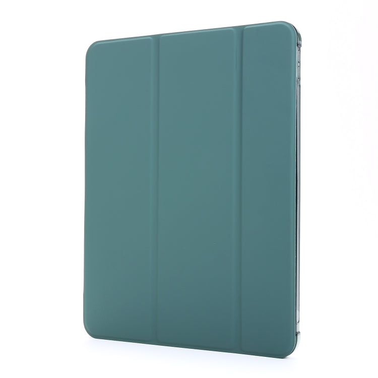 For iPad Pro 12.9 2022 / 2021 Multi-folding Horizontal Flip PU Leather + Shockproof Airbag TPU Tablet Case with Holder & Pen Slot & Wake-up / Sleep Function(Deep Green) - iPad Pro 12.9 (2022/2021) Cases by buy2fix | Online Shopping UK | buy2fix