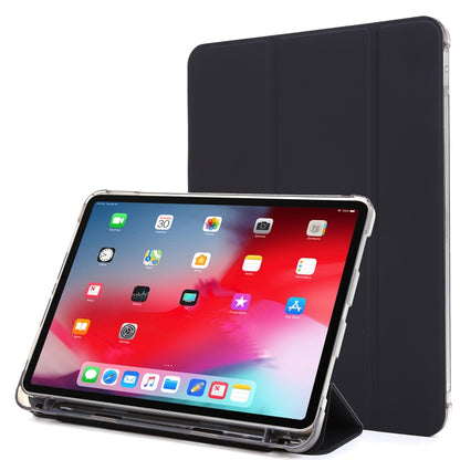 For iPad Pro 12.9 2022 / 2021 Multi-folding Horizontal Flip PU Leather + Shockproof Airbag TPU Tablet Case with Holder & Pen Slot & Wake-up / Sleep Function(Black) - iPad Pro 12.9 (2022/2021) Cases by buy2fix | Online Shopping UK | buy2fix
