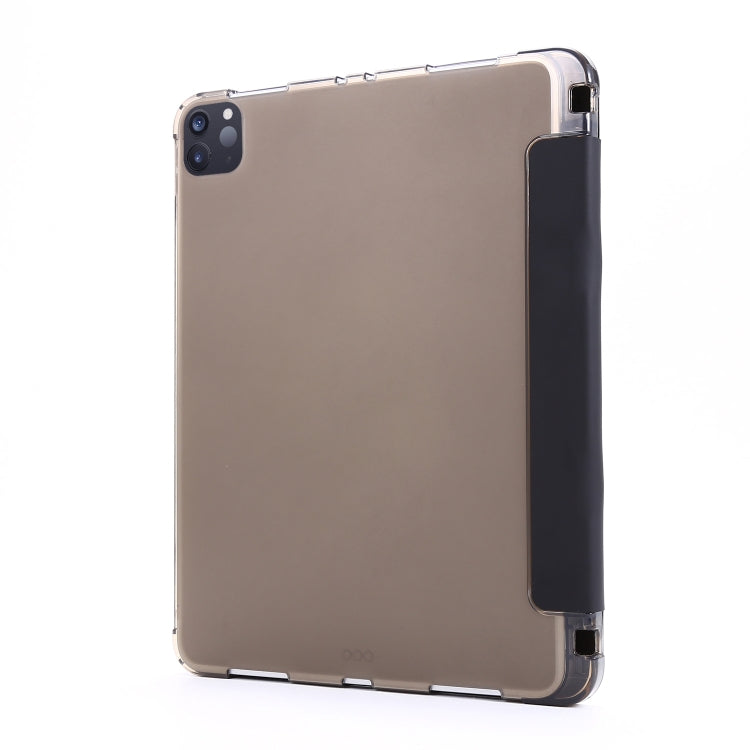 For iPad Pro 12.9 2022 / 2021 Multi-folding Horizontal Flip PU Leather + Shockproof Airbag TPU Tablet Case with Holder & Pen Slot & Wake-up / Sleep Function(Black) - iPad Pro 12.9 (2022/2021) Cases by buy2fix | Online Shopping UK | buy2fix