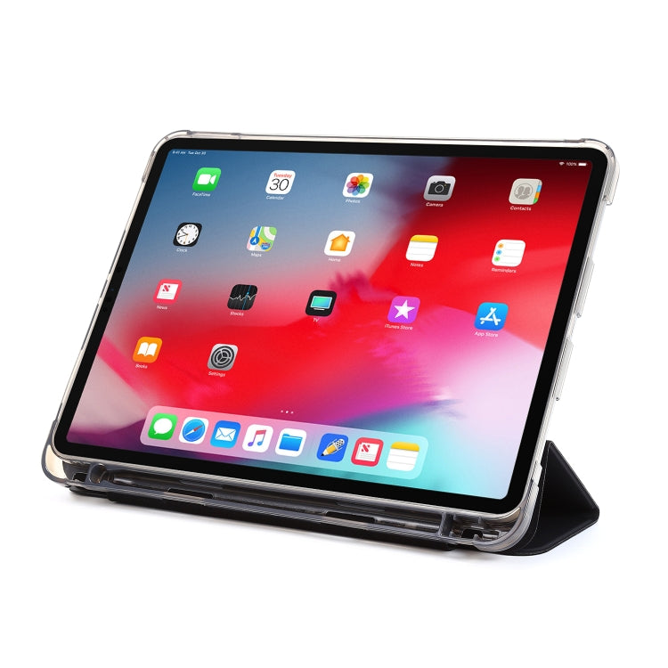 For iPad Pro 12.9 2022 / 2021 Multi-folding Horizontal Flip PU Leather + Shockproof Airbag TPU Tablet Case with Holder & Pen Slot & Wake-up / Sleep Function(Black) - iPad Pro 12.9 (2022/2021) Cases by buy2fix | Online Shopping UK | buy2fix