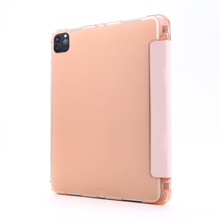 For iPad Pro 12.9 2022 / 2021 Multi-folding Horizontal Flip PU Leather + Shockproof Airbag TPU Tablet Case with Holder & Pen Slot & Wake-up / Sleep Function(Gold) - iPad Pro 12.9 (2022/2021) Cases by buy2fix | Online Shopping UK | buy2fix