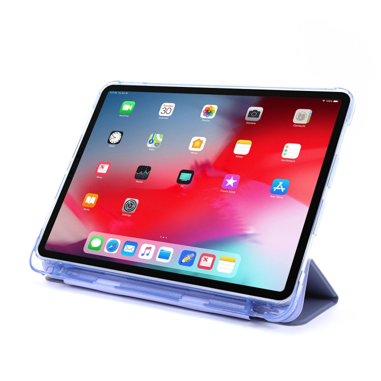 For iPad Pro 12.9 2022 / 2021 Multi-folding Horizontal Flip PU Leather + Shockproof Airbag TPU Tablet Case with Holder & Pen Slot & Wake-up / Sleep Function(Purple) - iPad Pro 12.9 (2022/2021) Cases by buy2fix | Online Shopping UK | buy2fix
