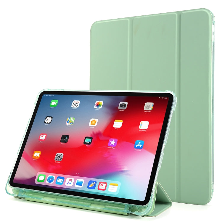 For iPad Pro 12.9 2022 / 2021 Multi-folding Horizontal Flip PU Leather + Shockproof Airbag TPU Tablet Case with Holder & Pen Slot & Wake-up / Sleep Function(Green) - iPad Pro 12.9 (2022/2021) Cases by buy2fix | Online Shopping UK | buy2fix