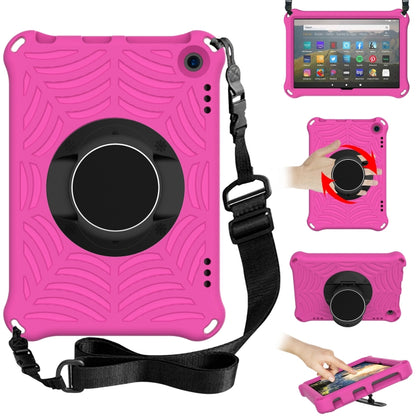 For Amazon Kindle Fire HD 8 2020 Spider King EVA Protective Case with Adjustable Shoulder Strap & Holder(Rose Red) - Amazon by buy2fix | Online Shopping UK | buy2fix