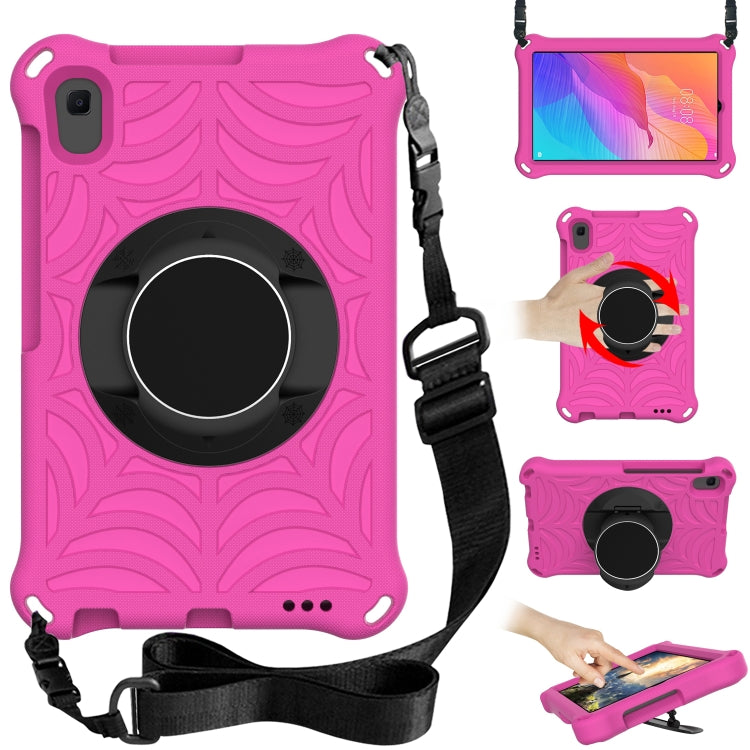 For Huawei MatePad T 8 8.0 inch Spider King EVA Protective Case with Adjustable Shoulder Strap & Holder(Rose Red) - Huawei by buy2fix | Online Shopping UK | buy2fix