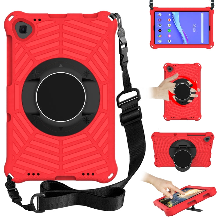 For Lenovo M10 Plus TB-X606F Spider King EVA Protective Case with Adjustable Shoulder Strap & Holder(Red) - Lenovo by buy2fix | Online Shopping UK | buy2fix