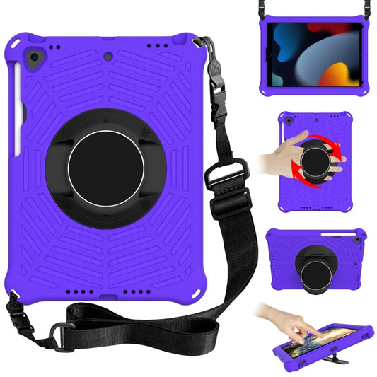 For iPad 10.2 2021 / 2020 / 2019 Spider King EVA Protective Case with Adjustable Shoulder Strap & Holder & Pen Slot(Purple) - iPad 10.2 Cases by buy2fix | Online Shopping UK | buy2fix