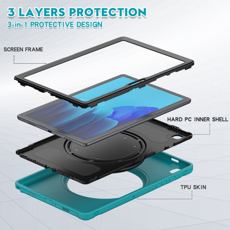 Shockproof TPU + PC Protective Case with 360 Degree Rotation Foldable Handle Grip Holder & Pen Slot For Samsung Galaxy Tab A7 10.4 2020 T500(Blue) - Other Galaxy Tab PC by buy2fix | Online Shopping UK | buy2fix