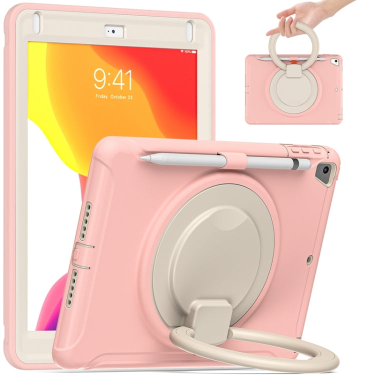 Shockproof  TPU + PC Protective Case with 360 Degree Rotation Foldable Handle Grip Holder & Pen Slot For iPad 9.7 2018 / 2017 / Air 2 / Pro 9.7(Cherry Blossoms Pink) - iPad 9.7 (2018) & (2017) Cases by buy2fix | Online Shopping UK | buy2fix