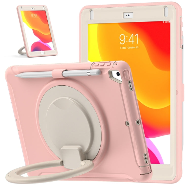 Shockproof  TPU + PC Protective Case with 360 Degree Rotation Foldable Handle Grip Holder & Pen Slot For iPad 9.7 2018 / 2017 / Air 2 / Pro 9.7(Cherry Blossoms Pink) - iPad 9.7 (2018) & (2017) Cases by buy2fix | Online Shopping UK | buy2fix