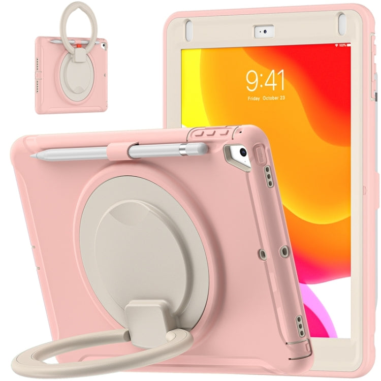 Shockproof  TPU + PC Protective Case with 360 Degree Rotation Foldable Handle Grip Holder & Pen Slot For iPad 9.7 2018 / 2017 / Air 2 / Pro 9.7(Cherry Blossoms Pink) - iPad 9.7 (2018) & (2017) Cases by buy2fix | Online Shopping UK | buy2fix