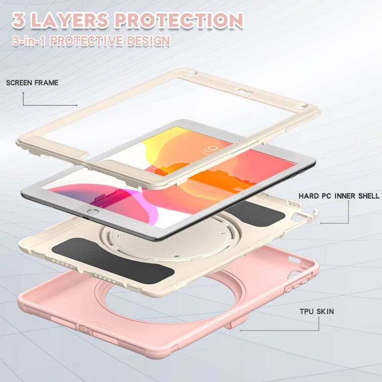 Shockproof  TPU + PC Protective Case with 360 Degree Rotation Foldable Handle Grip Holder & Pen Slot For iPad 9.7 2018 / 2017 / Air 2 / Pro 9.7(Cherry Blossoms Pink) - iPad 9.7 (2018) & (2017) Cases by buy2fix | Online Shopping UK | buy2fix