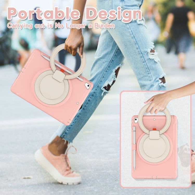 Shockproof  TPU + PC Protective Case with 360 Degree Rotation Foldable Handle Grip Holder & Pen Slot For iPad 9.7 2018 / 2017 / Air 2 / Pro 9.7(Cherry Blossoms Pink) - iPad 9.7 (2018) & (2017) Cases by buy2fix | Online Shopping UK | buy2fix