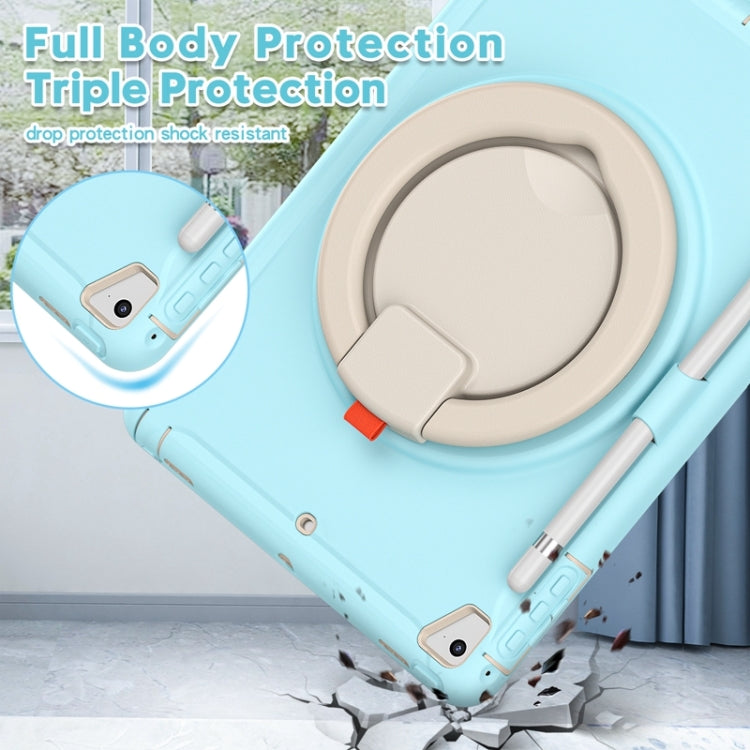 Shockproof TPU + PC Protective Case with 360 Degree Rotation Foldable Handle Grip Holder & Pen Slot For iPad 9.7 2018 / 2017 / Air 2 / Pro 9.7(Ice Crystal Blue) - iPad 9.7 (2018) & (2017) Cases by buy2fix | Online Shopping UK | buy2fix