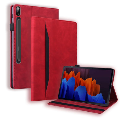 For Samsung Galaxy Tab S8+ / Tab S8 Plus / Tab S7 FE / Tab S7+ SM-T970 / SM-T976B Business Shockproof Horizontal Flip Leather Case with Holder & Card Slots & Photo Frame & Pen Slot & Sleep / Wake-up Function(Red) by buy2fix
