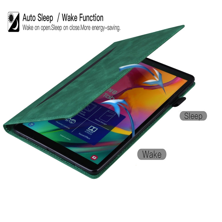For Samsung Galaxy Tab S8+ / Tab S8 Plus / Tab S7 FE / Tab S7+ SM-T970 / SM-T976B Business Shockproof Horizontal Flip Leather Case with Holder & Card Slots & Photo Frame & Pen Slot & Sleep / Wake-up Function(Green) by buy2fix