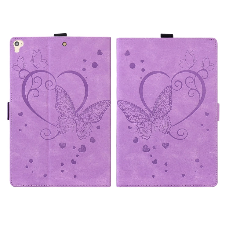 Love Butterfly Pattern Horizontal Flip Leather Case with Holder & Sleep / Wake-up Function For iPad 9.7 (2017) (2018) / Air 2 Pro(Purple) - iPad 9.7 (2018) & (2017) Cases by buy2fix | Online Shopping UK | buy2fix