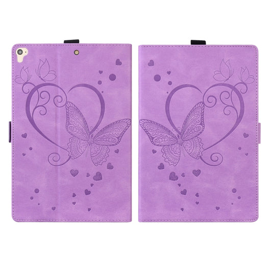 Love Butterfly Pattern Horizontal Flip Leather Case with Holder & Sleep / Wake-up Function For iPad 9.7 (2017) (2018) / Air 2 Pro(Purple) - iPad 9.7 (2018) & (2017) Cases by buy2fix | Online Shopping UK | buy2fix