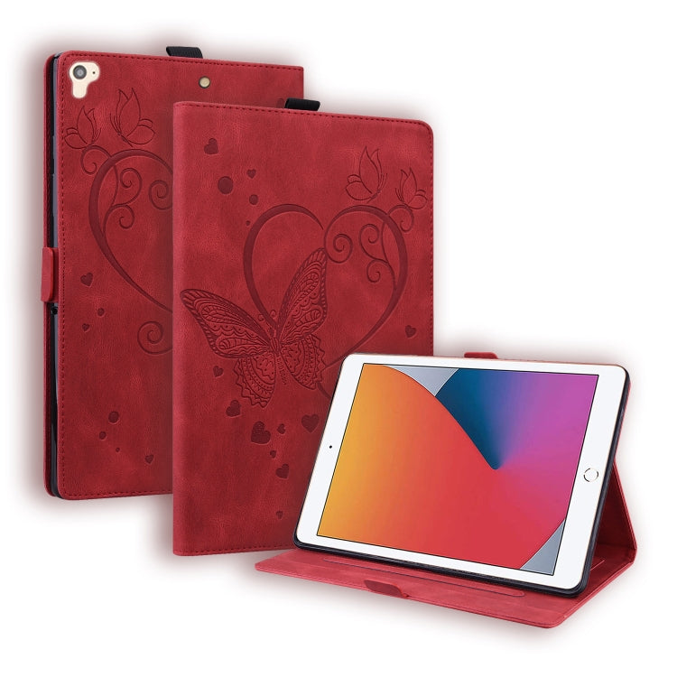 Love Butterfly Pattern Horizontal Flip Leather Case with Holder & Sleep / Wake-up Function For iPad 9.7 (2017) (2018) / Air 2 Pro(Red) - iPad 9.7 (2018) & (2017) Cases by buy2fix | Online Shopping UK | buy2fix