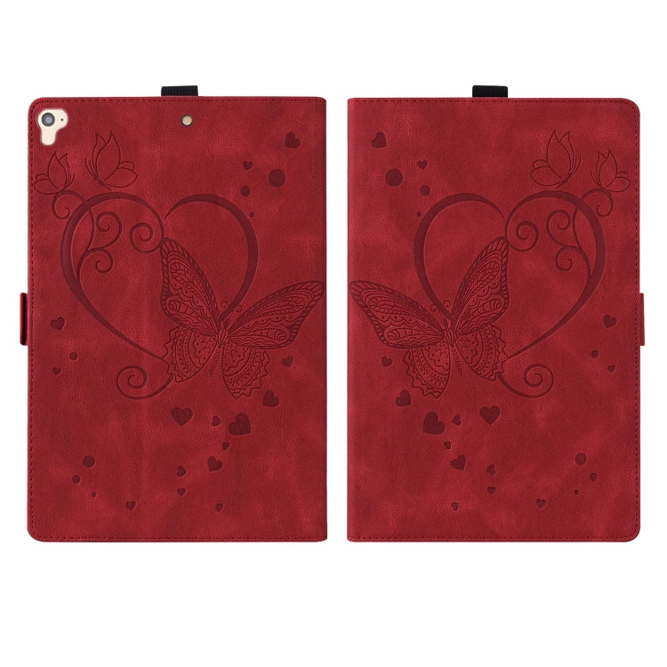 Love Butterfly Pattern Horizontal Flip Leather Case with Holder & Sleep / Wake-up Function For iPad 9.7 (2017) (2018) / Air 2 Pro(Red) - iPad 9.7 (2018) & (2017) Cases by buy2fix | Online Shopping UK | buy2fix