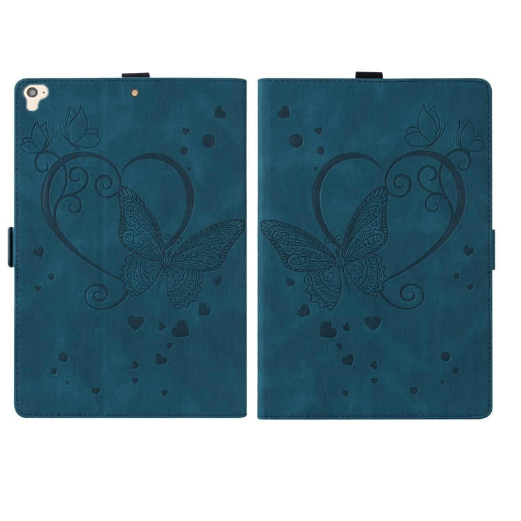 Love Butterfly Pattern Horizontal Flip Leather Case with Holder & Sleep / Wake-up Function For iPad 9.7 (2017) (2018) / Air 2 Pro(Blue) - iPad 9.7 (2018) & (2017) Cases by buy2fix | Online Shopping UK | buy2fix