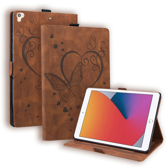 Love Butterfly Pattern Horizontal Flip Leather Case with Holder & Sleep / Wake-up Function For iPad 9.7 (2017) (2018) / Air 2 Pro(Brown) - iPad 9.7 (2018) & (2017) Cases by buy2fix | Online Shopping UK | buy2fix