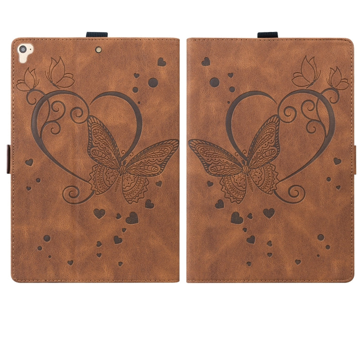 Love Butterfly Pattern Horizontal Flip Leather Case with Holder & Sleep / Wake-up Function For iPad 9.7 (2017) (2018) / Air 2 Pro(Brown) - iPad 9.7 (2018) & (2017) Cases by buy2fix | Online Shopping UK | buy2fix