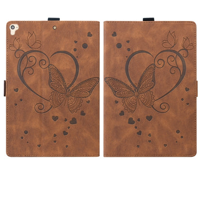 Love Butterfly Pattern Horizontal Flip Leather Case with Holder & Sleep / Wake-up Function For iPad 9.7 (2017) (2018) / Air 2 Pro(Brown) - iPad 9.7 (2018) & (2017) Cases by buy2fix | Online Shopping UK | buy2fix