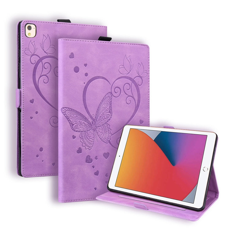 Love Butterfly Pattern For iPad 10.2 2021 / 2020 / 2019 Horizontal Flip Leather Case with Holder & Sleep / Wake-up Function / Air (2019) / 10.2 (2020)(Purple) - iPad 10.2 Cases by buy2fix | Online Shopping UK | buy2fix