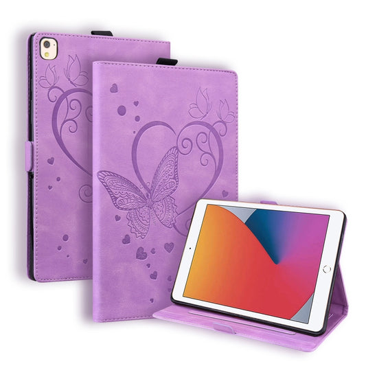 Love Butterfly Pattern For iPad 10.2 2021 / 2020 / 2019 Horizontal Flip Leather Case with Holder & Sleep / Wake-up Function / Air (2019) / 10.2 (2020)(Purple) - iPad 10.2 Cases by buy2fix | Online Shopping UK | buy2fix