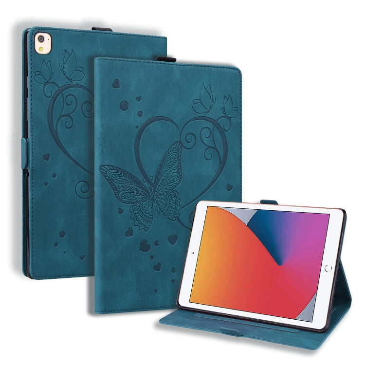 Love Butterfly Pattern For iPad 10.2 2021 / 2020 / 2019 Horizontal Flip Leather Case with Holder & Sleep / Wake-up Function / Air (2019) / 10.2 (2020)(Blue) - iPad 10.2 Cases by buy2fix | Online Shopping UK | buy2fix