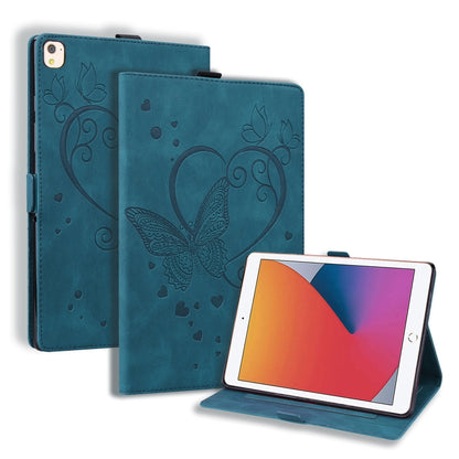 Love Butterfly Pattern For iPad 10.2 2021 / 2020 / 2019 Horizontal Flip Leather Case with Holder & Sleep / Wake-up Function / Air (2019) / 10.2 (2020)(Blue) - iPad 10.2 Cases by buy2fix | Online Shopping UK | buy2fix