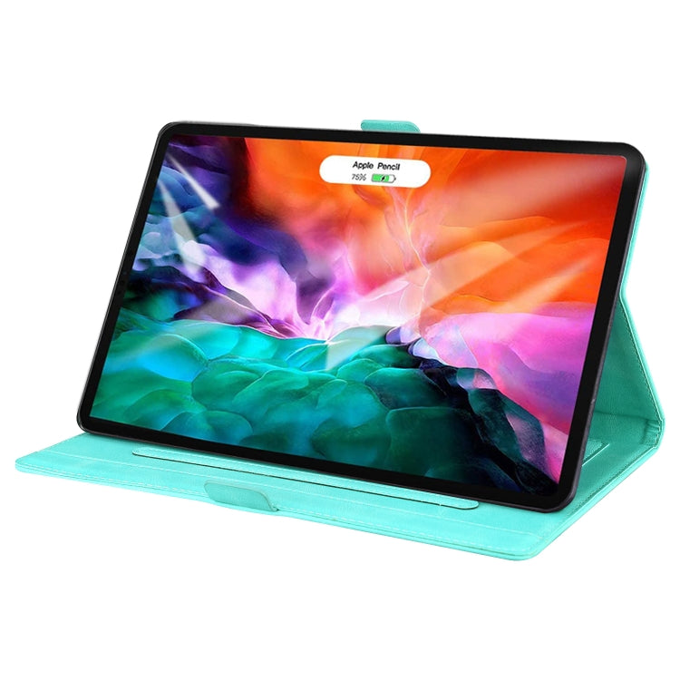 For iPad Pro 12.9 (2020) / (2021) Love Butterfly Pattern Horizontal Flip Leather Tablet Case with Holder & Sleep / Wake-up Function(Green) - iPad Pro 12.9 (2020) Cases by buy2fix | Online Shopping UK | buy2fix