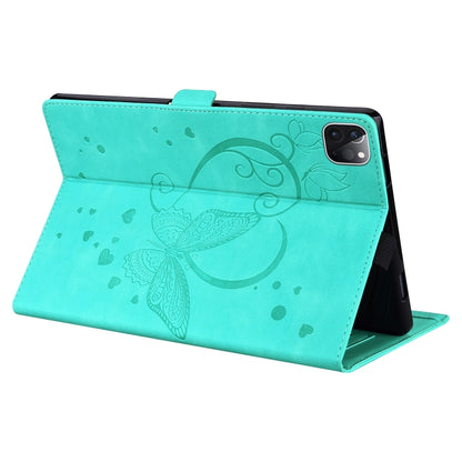 For iPad Pro 12.9 (2020) / (2021) Love Butterfly Pattern Horizontal Flip Leather Tablet Case with Holder & Sleep / Wake-up Function(Green) - iPad Pro 12.9 (2020) Cases by buy2fix | Online Shopping UK | buy2fix