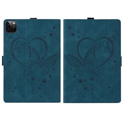 For iPad Pro 12.9 (2020) / (2021) Love Butterfly Pattern Horizontal Flip Leather Tablet Case with Holder & Sleep / Wake-up Function(Blue) - iPad Pro 12.9 (2020) Cases by buy2fix | Online Shopping UK | buy2fix